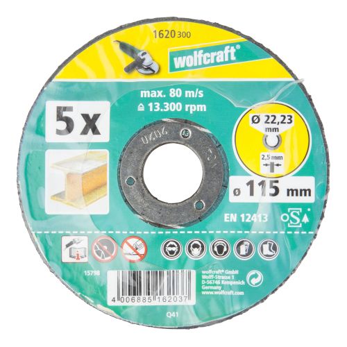 5 discos para cortar metales ø 115x2,5x22,2 mm