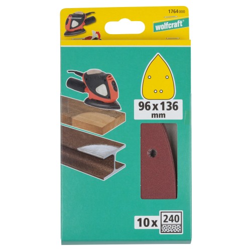 10 hojas abrasivas adhesivas corindón de grano 240 de 96 x 136 mm