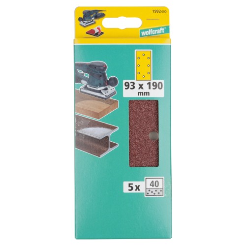Hojas de lijar adhesivas para madera/metal, 93 x 190 mm