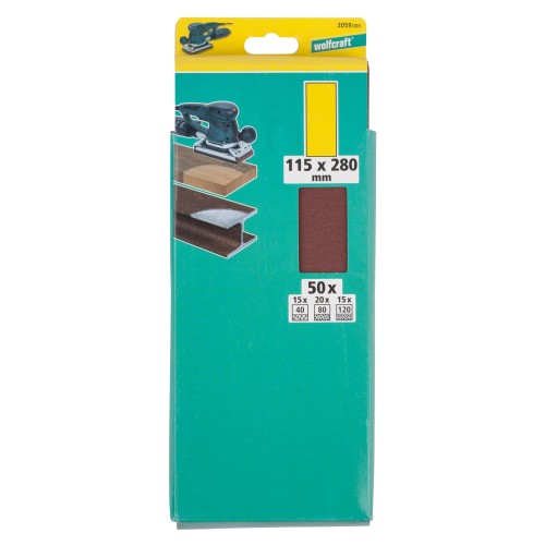 Juego de hojas de lijar para madera/metal, 115 x 280 mm