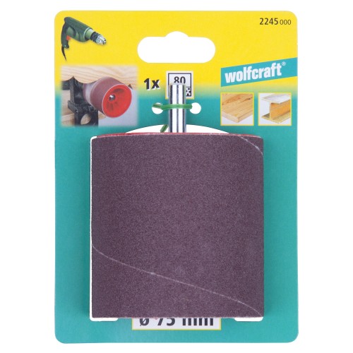 1 tambor abrasivo, vástago de 8 mm, Ø 75 x 80 mm