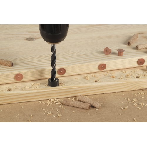 Juego de 6 piezas de brocas espirales para madera con tope de profundidad