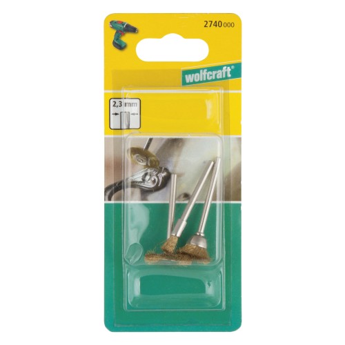 Juego de minicepillos de alambre de latón, 3 piezas