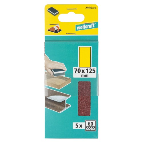 Hojas de lijar adhesivas para madera/metal, 125 x 70 mm