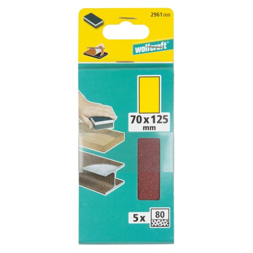 5 hojas de lijar adhesivas Corindón de grano 80 de 70 x 125 mm