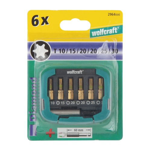 Caja de puntas de diamante, TORX® (T 10–30), 7 piezas