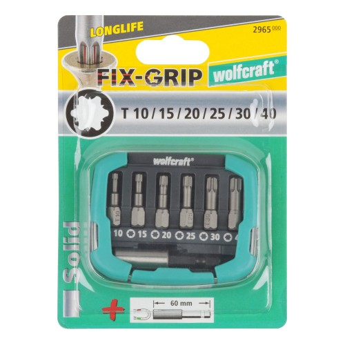 Caja de puntas FIX-GRIP, TORX® (T 10–40), 7 piezas