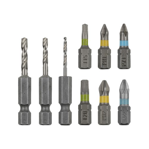 Juego de accesorios Flipbit para taladrar y atornillar, 9 piezas