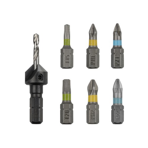 Juego Flipbit para construcción de madera, 7 piezas