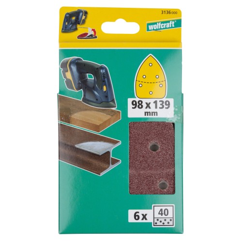 Hojas abrasivas adhesivas para madera/metal, 98 x 139 mm