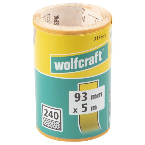 1 rollo de papel abrasivo de grano Grano 240, 5 m x 93 mm
