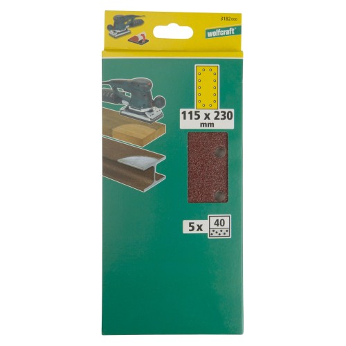 Hojas de lijar adhesivas para madera/metal, 115 x 230 mm