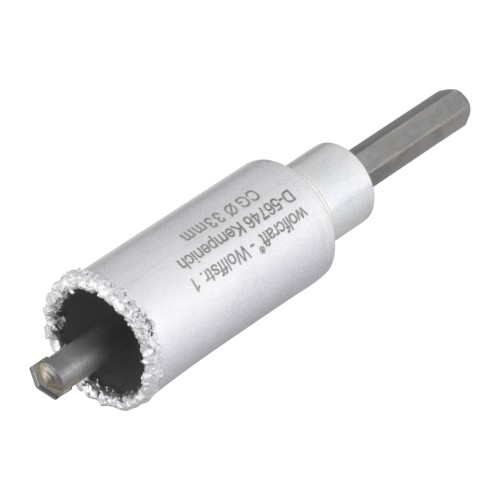 Corona de perforación recubierta de carburo de tungsteno, con adaptador