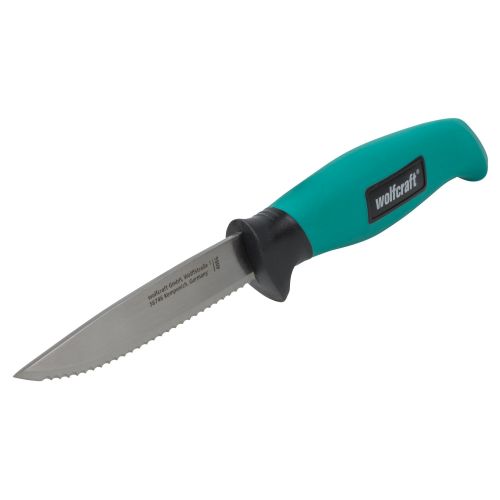 Cuchillo de exterior con cuchilla dentada y estuche