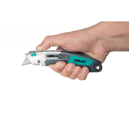 Cúter de seguridad dual profesional con cuchilla retráctil