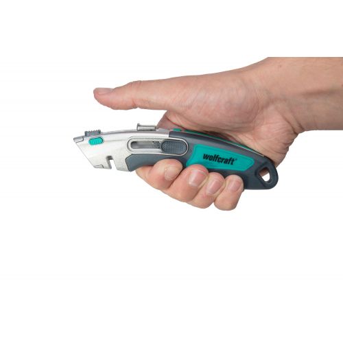 Cúter de seguridad dual profesional con cuchilla retráctil