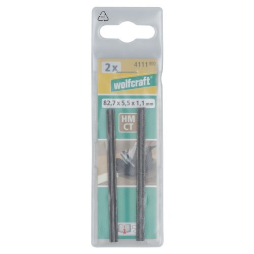 2 cuchillas reversibles de cepillo 82,7 x 5,5 x 1,1 mm
