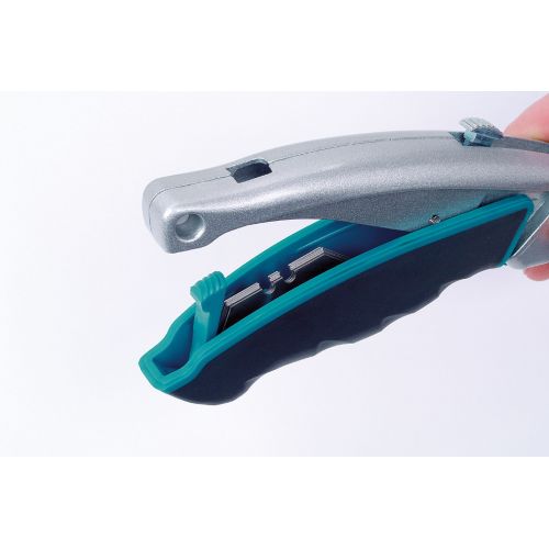 Cúter de cuchillas trapezoidales de cambio rápido con cuchilla retráctil