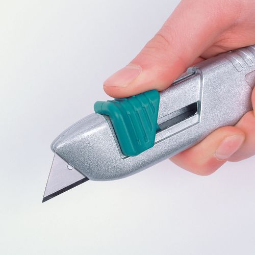 Cúter de seguridad de metal con cuchilla trapezoidal