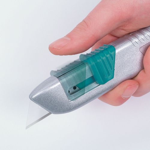 Cúter de seguridad de metal con cuchilla trapezoidal