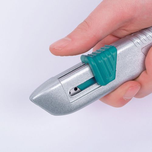 Cúter de seguridad de metal con cuchilla trapezoidal