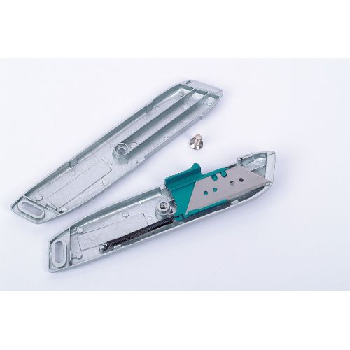 Cúter de seguridad de metal con cuchilla trapezoidal