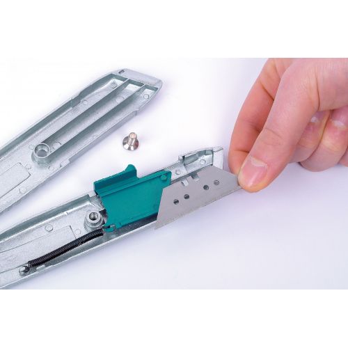 Cúter de seguridad de metal con cuchilla trapezoidal