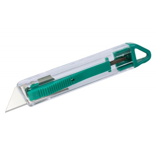 Cúter de seguridad de plástico con cuchilla trapezoidal