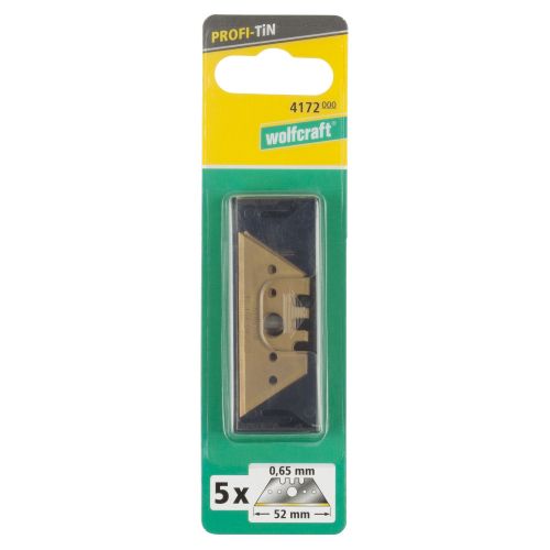 5 cuchillas trapezoidales profesionales TiN de 0,65 x 52 mm