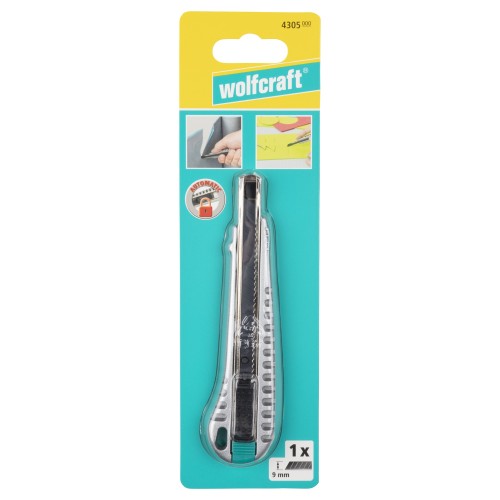 Cúter metálico con cuchillas negras separables de 9 mm 
