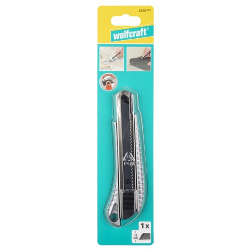 Cúter metálico con cuchillas negras separables de 18 mm 