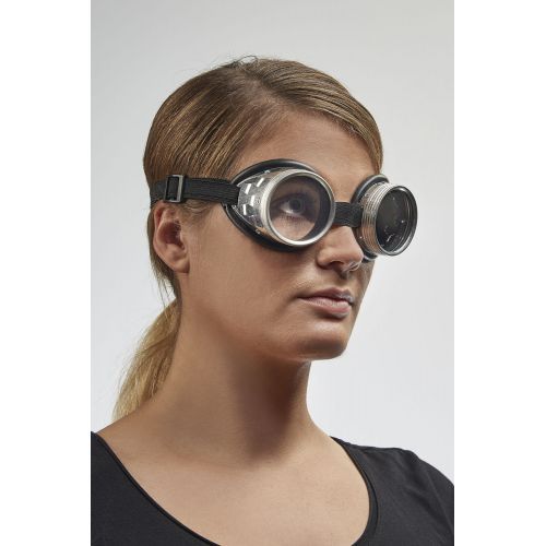 Gafas de protección contra esquirlas, con cinta de goma, incoloras