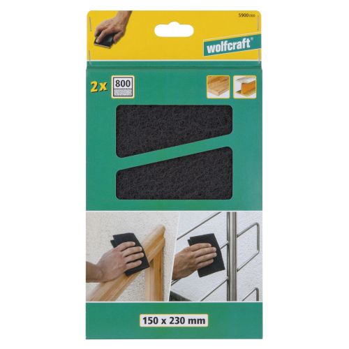 2 almohadillas de fieltro para pulir de grano fino de 150 x 230 mm