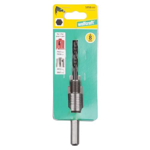 Adaptador con broca centradora, Ø 8 mm, 80 mm