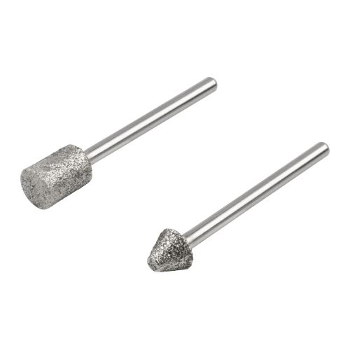 Juego de minimuelas de diamante, cilíndricas y cónicas en punta, 2 piezas