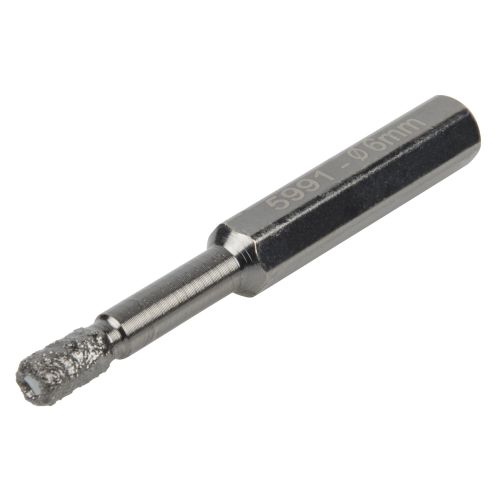 1 broca de diamante vást. hexagonal, Ø 6 mm