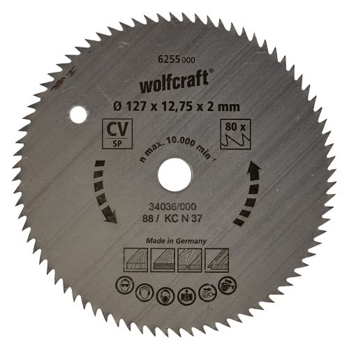 1 disco de sierra circular CV, 80 dientes ø127 mm