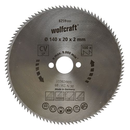 1 disco de sierra circular CV, 100 dientes ø140 mm