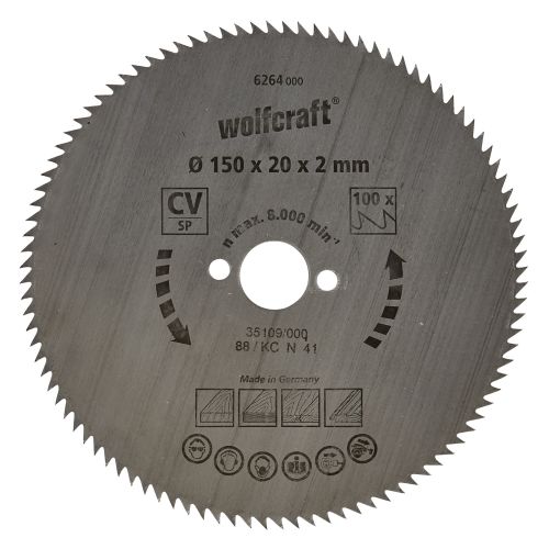 1 disco de sierra circular CV, 100 dientes ø150 mm