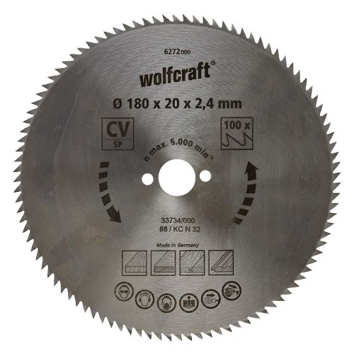 1 disco de sierra circular CV, 100 dientes ø180 mm