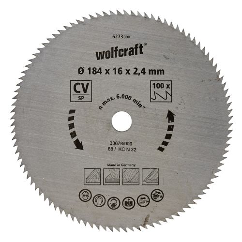 1 disco de sierra circular CV, 100 dientes ø184 mm
