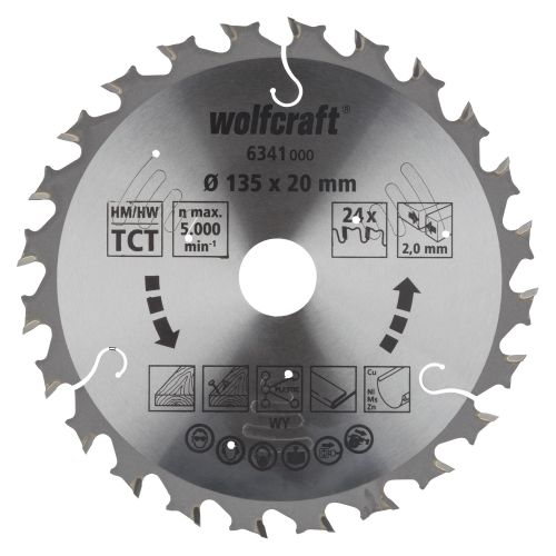 1 disco de sierra circular CT para sierras a batería  ø135x20 mm