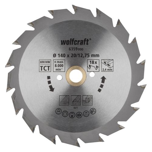 1 disco de sierra circular CV, 18 dientes ø140 mm