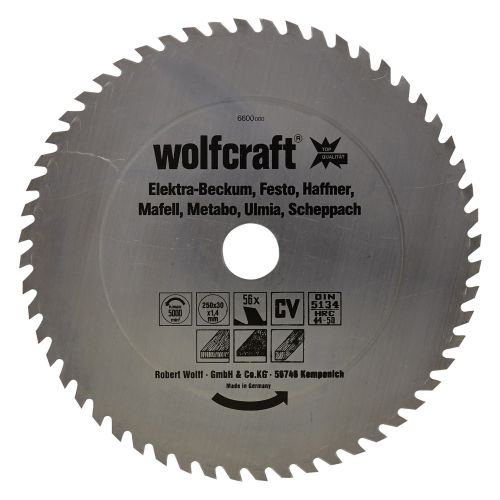 1 disco para sierras circulares de mesa CV, 56 dientes ø250 mm