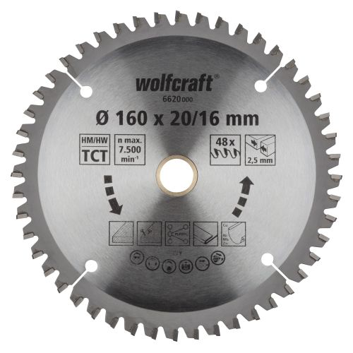 1 disco de sierra circular CT, 48 dientes ø160x20/16 mm
