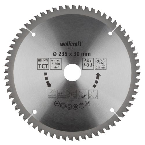 1 disco de sierra circular CT, 64 dientes ø235x30 mm