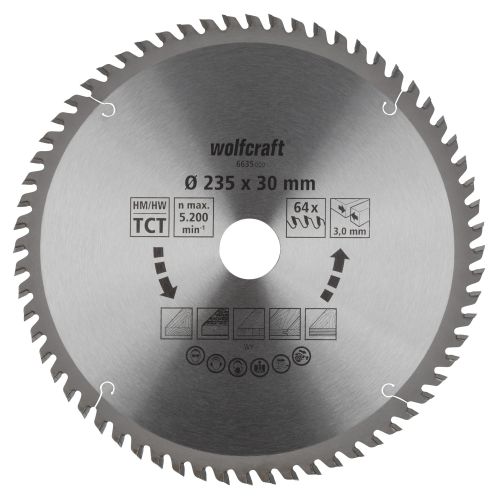 1 disco de sierra circular CT, 64 dientes ø235x30 mm