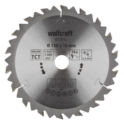 1 disco de sierra circular CT, 18 dientes ø130 mm