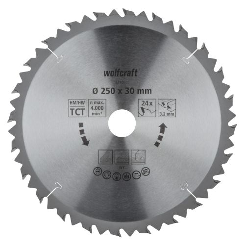 1 disco para sierras circulares de mesa CT, 24 dientes ø250 mm