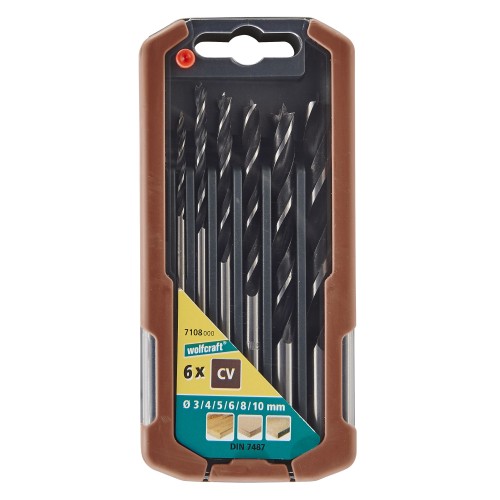 1 juego de brocas espirales para madera CV de 6 piezas Ø 3, 10 mm